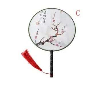 Silk Chinese Vintage Style Double-sided Print Fan